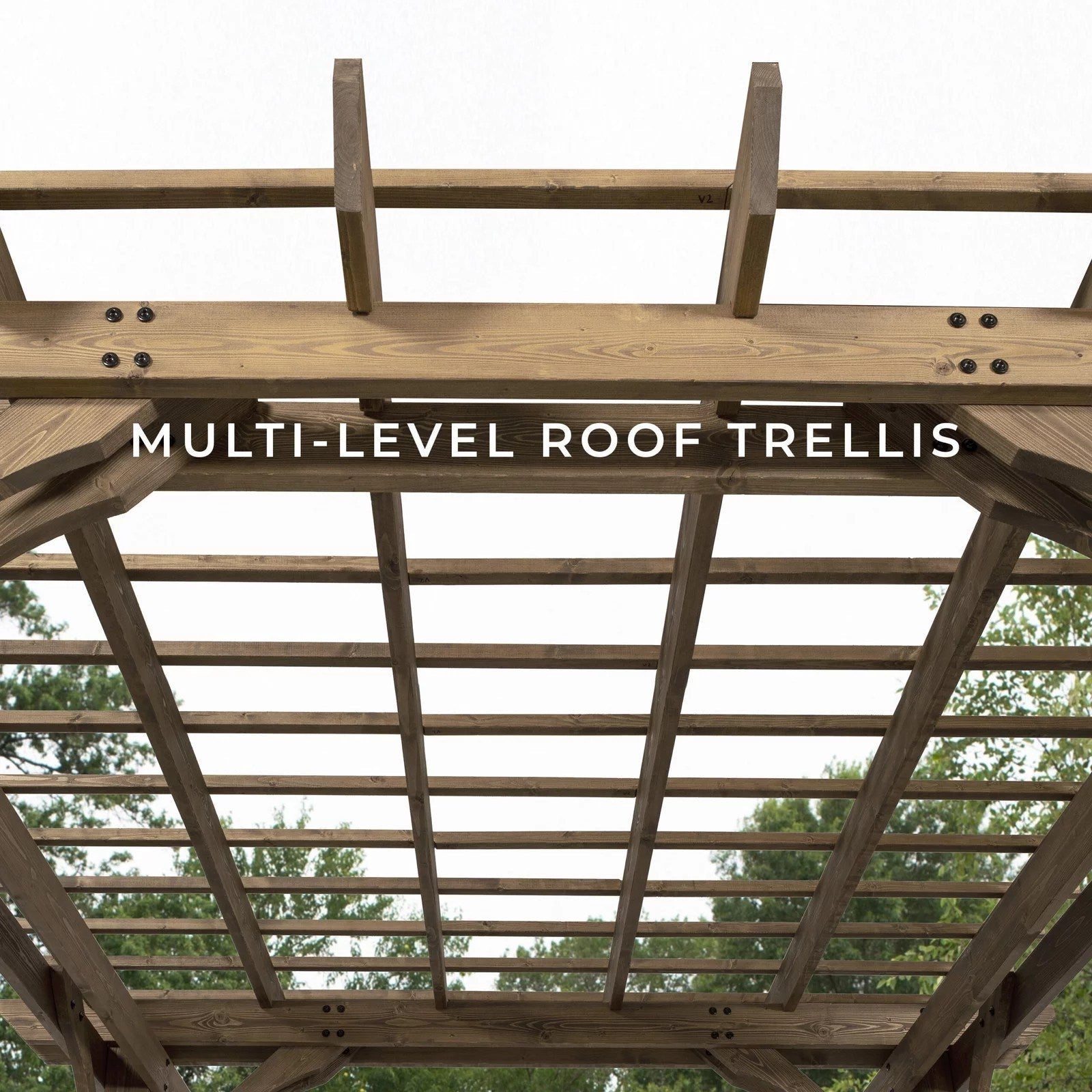 10 x 10 Fairhaven Pergola Rustic Finish - TryIlluminate