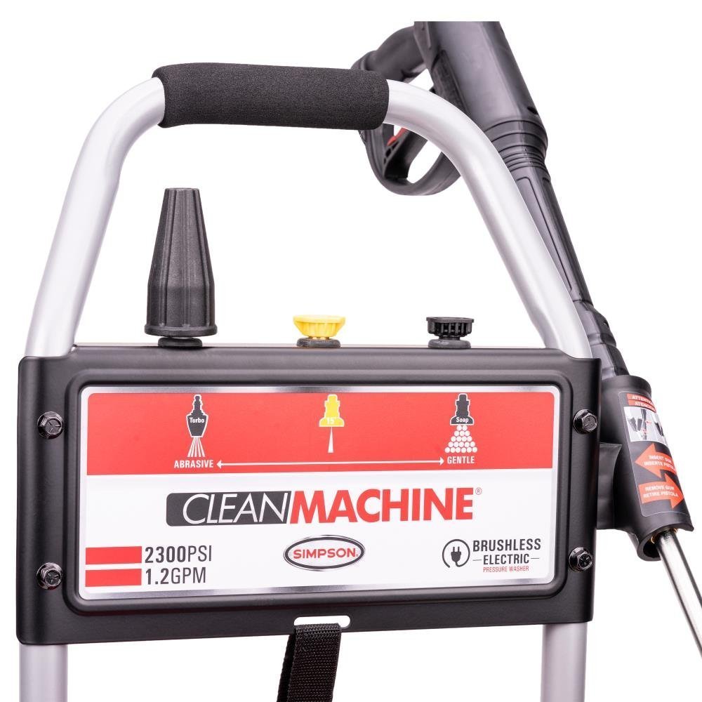 SIMPSON 1.2-GPM Clean Machine 2300 PSI 1.2-GPM Cold Water Electric Pressure Washer with 3 Spray Tips (Battery Included) CM60976