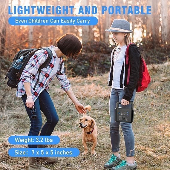 200W Portable Power Station, Powkey 120Wh/33,000mAh Power Bank with AC Outlet, 110V 6 Outputs Solar Generator External Battery Pack with LED Light for Home Use and Outdoor Camping - TryIlluminate