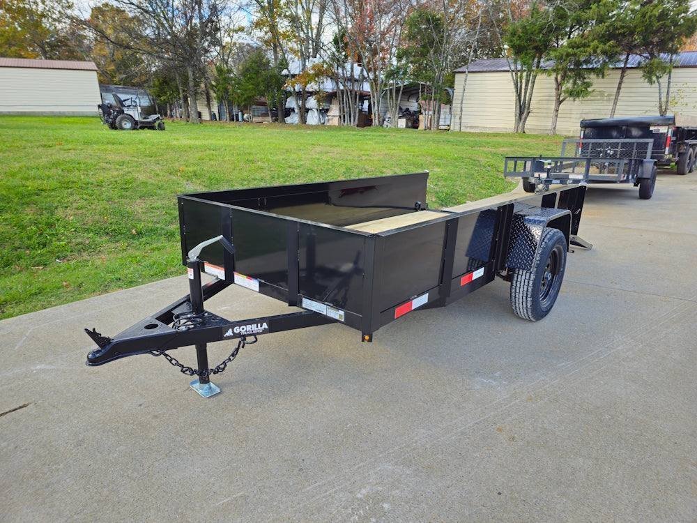 5′ X 10′ Utility Trailer Straight Deck 18″ Sides Tall Gate
