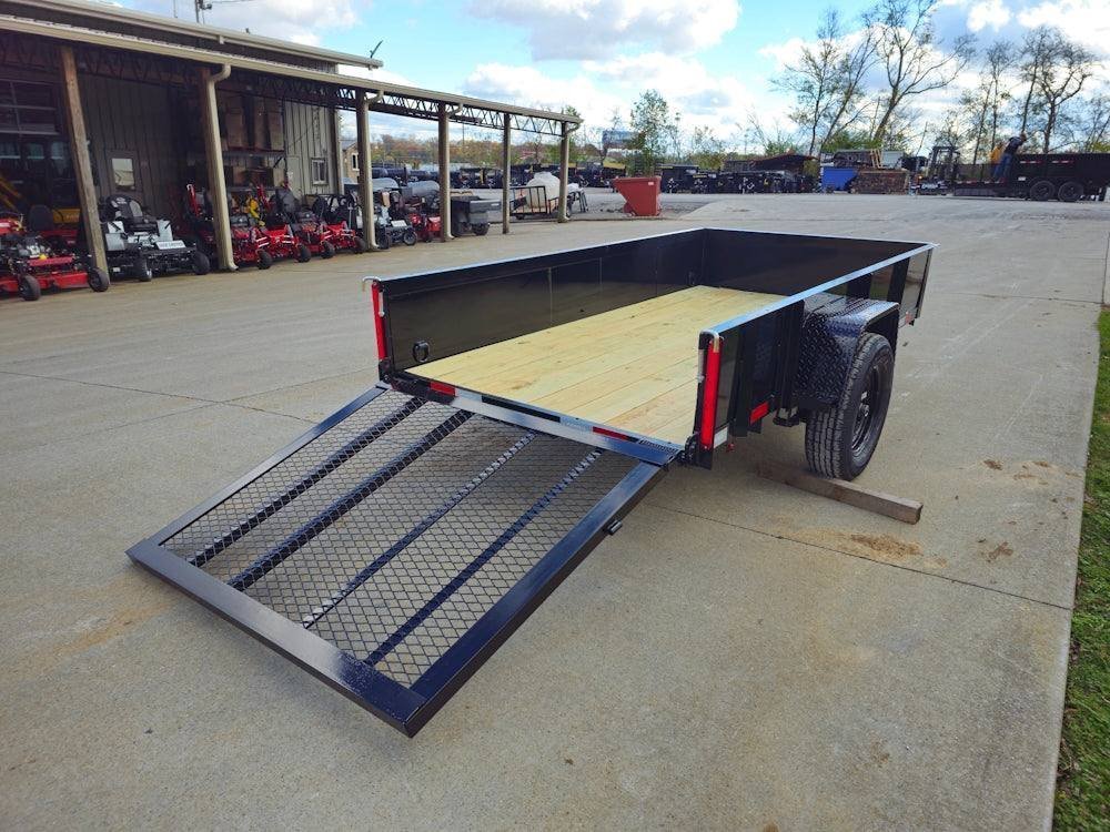 5′ X 10′ Utility Trailer Straight Deck 18″ Sides Tall Gate