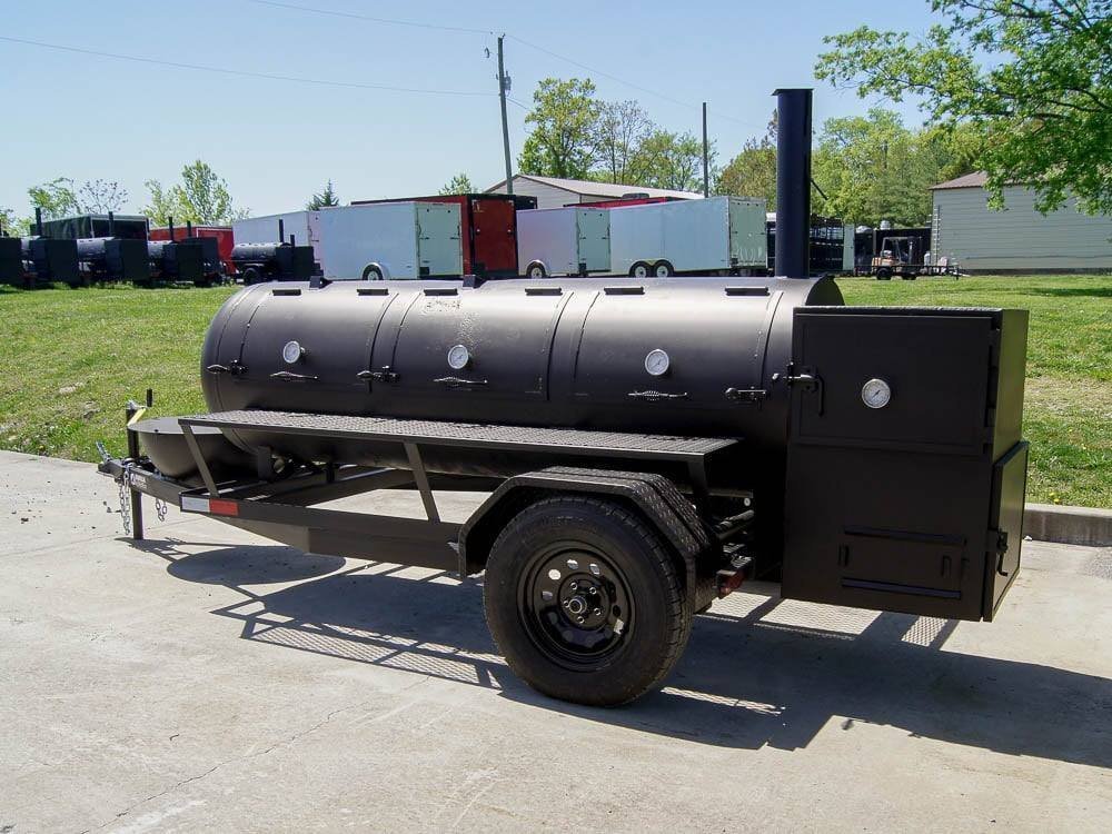 330 Gallon Pull Behind BBQ Smoker with Round Charcoal Grill 3500lb Axle - TryIlluminate