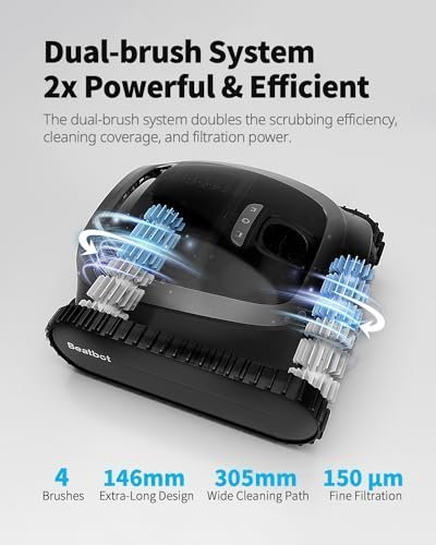 Beatbot AquaSense Cordless Robotic Pool Vacuum Cleaner – Intelligent Path Opimization, Cleans Floor, Walls, and Waterline – Ideal for Above & In-Ground Pools up to 2,260 sq.ft.