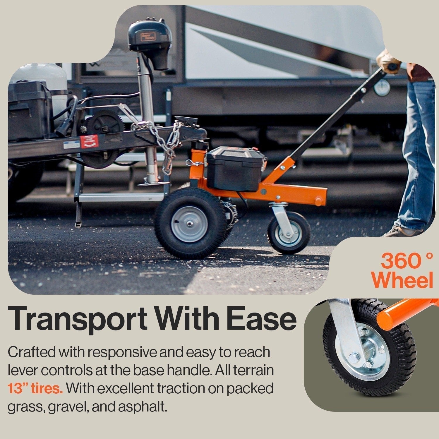 SuperHandy 2800-lb Capacity 3-Wheel Orange Steel Dolly GUO041
