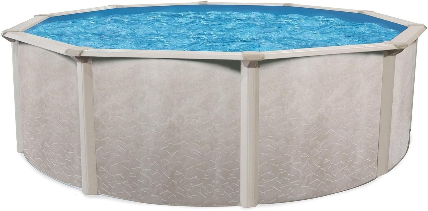 Aquarian 21ft x 52in Round Steel-Frame Above Ground Swimming Pool – Phoenix Series, DIY Outdoor Backyard Pool