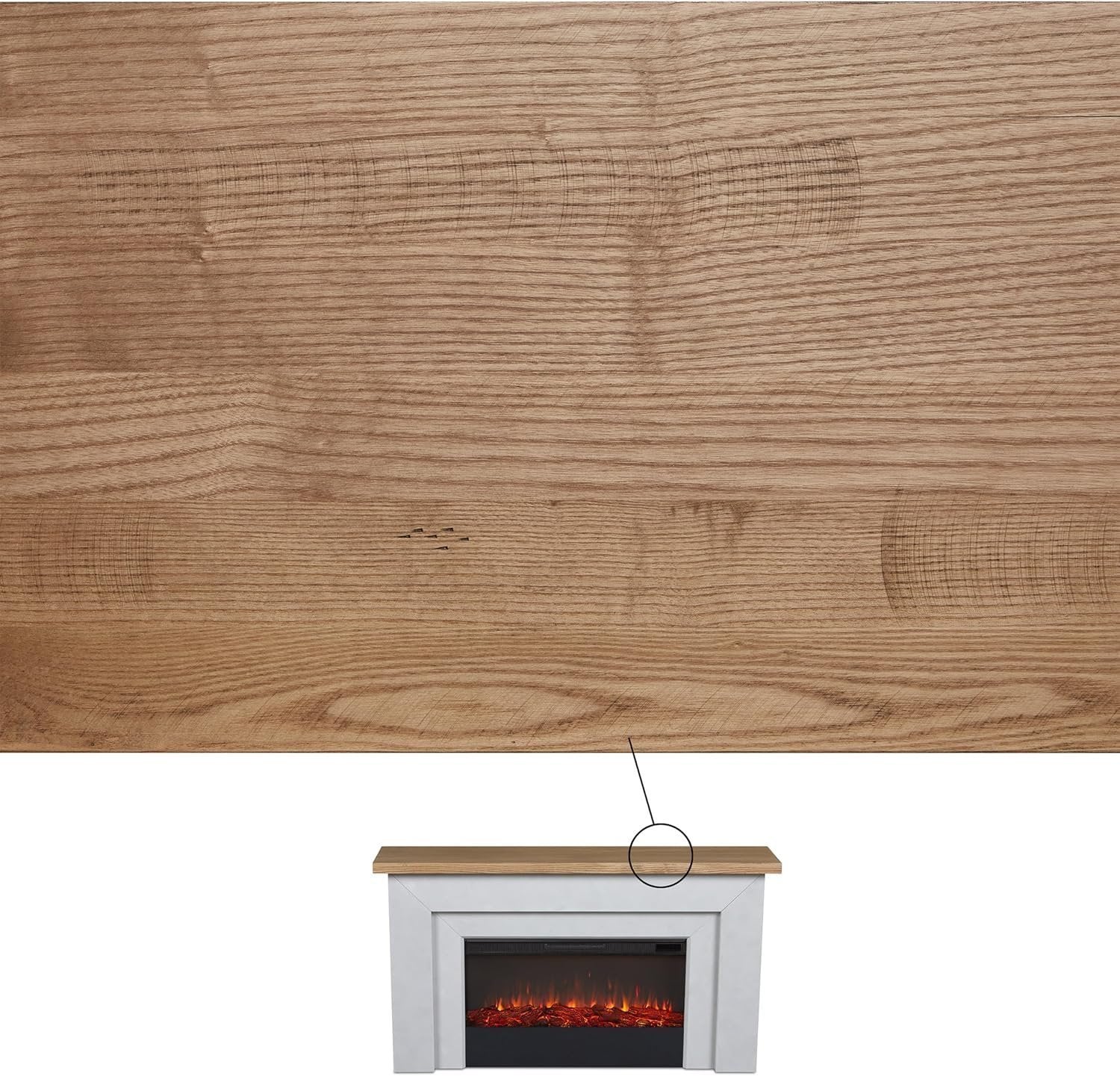 Real Flame Malie 68″ Electric Fireplace with Mantel & Remote Control