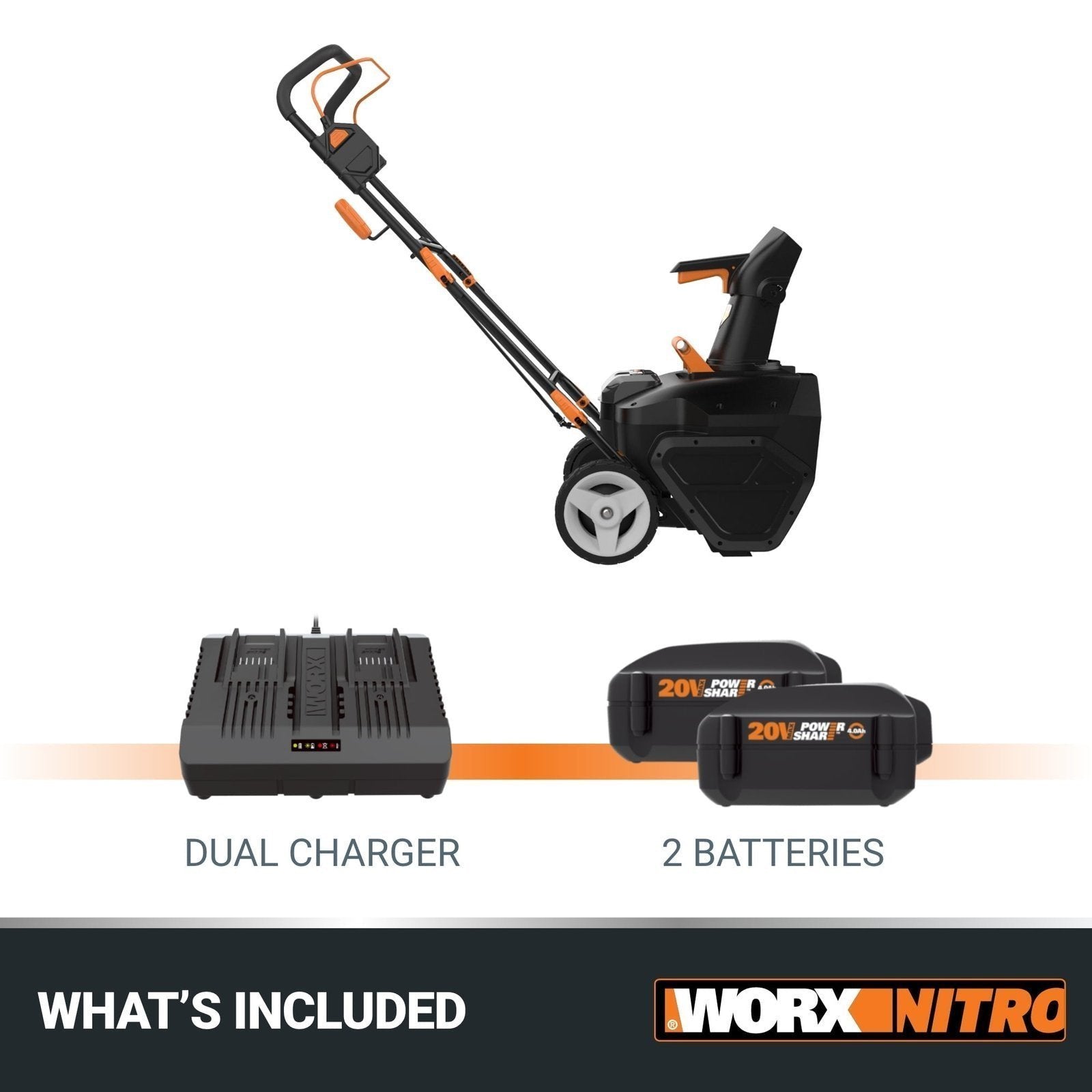 Worx WG471 40V Power Share 20″ Cordless Snow Blower with Brushless Motor