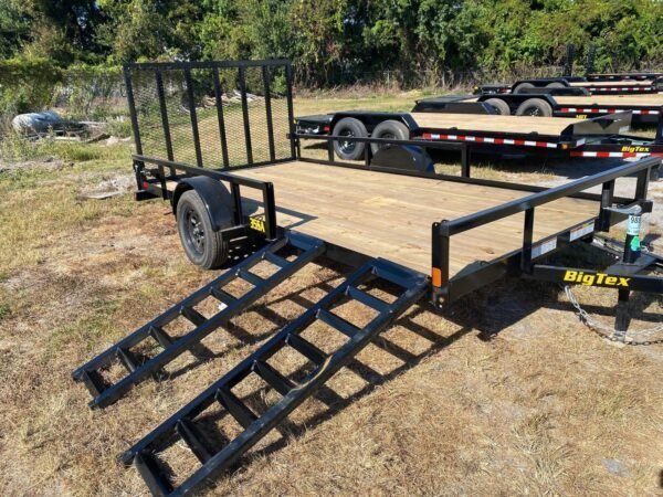 Big Tex 35SA-14BKRSX Single Axle ATV Trailer 83″x14′ Black