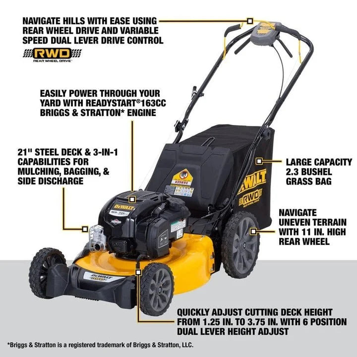 DEWALT 21″ 163cc Self-Propelled Lawn Mowers
