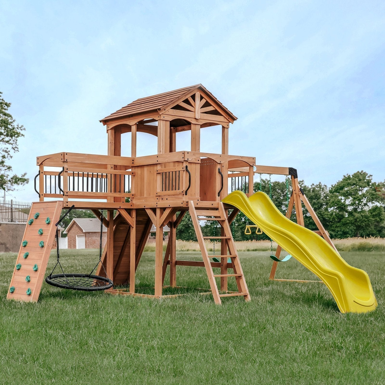 Backyard Discovery Sterling Point Cedar Wood Swing Set - TryIlluminate