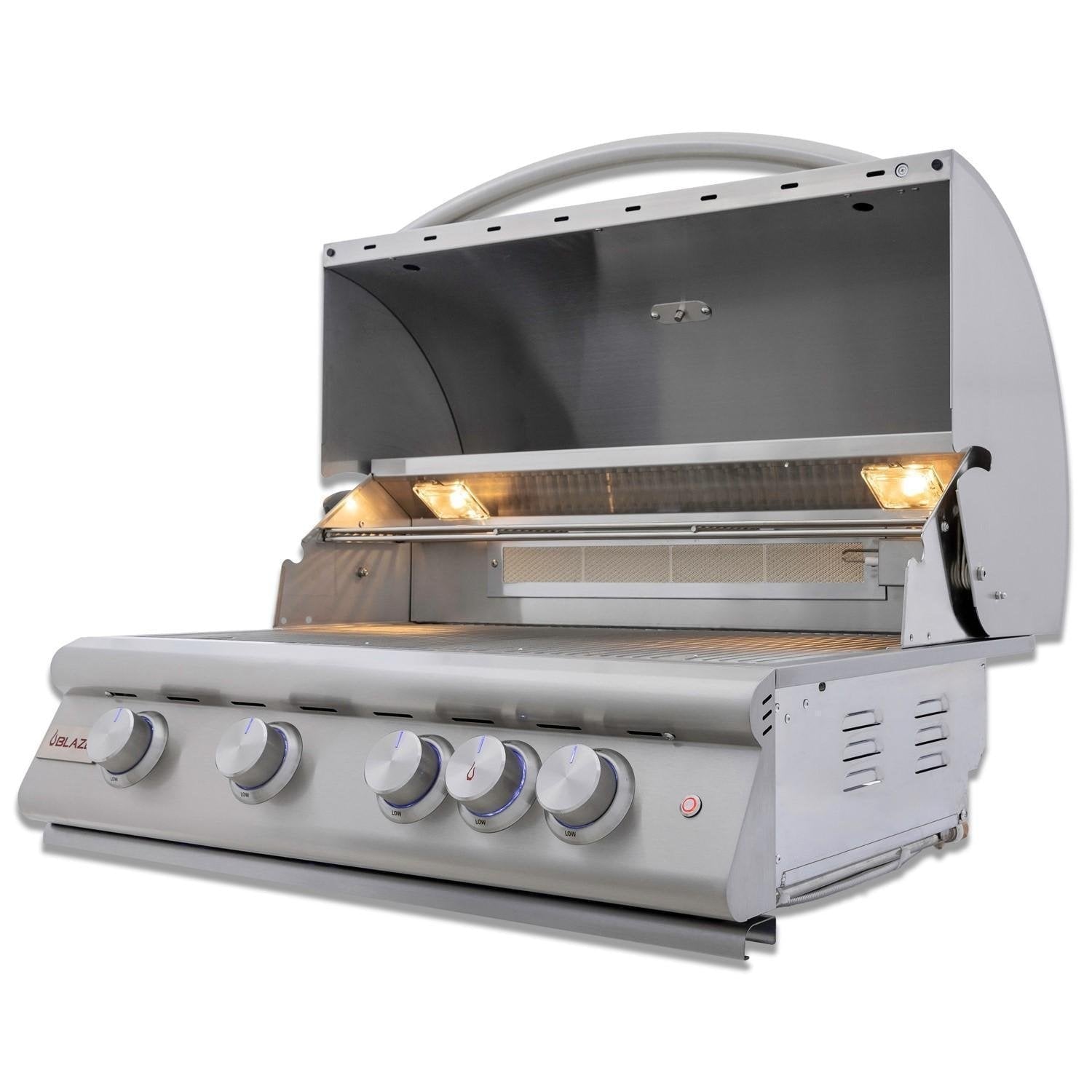 Blaze 6 Ft Island in Alaska Gray with NG LBM Grill and Trash Rollout - TryIlluminate