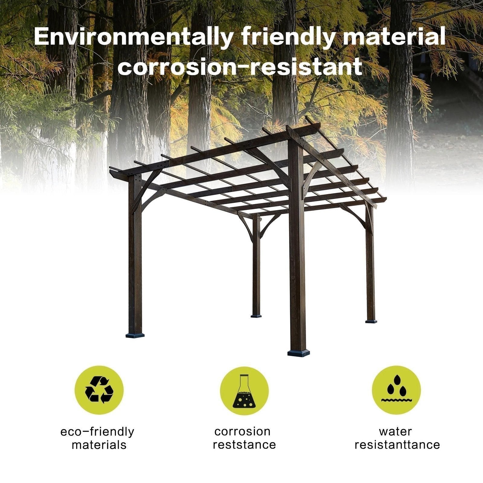 Elegant Cedar Wood Pergola – Perfect Outdoor Shade for Garden