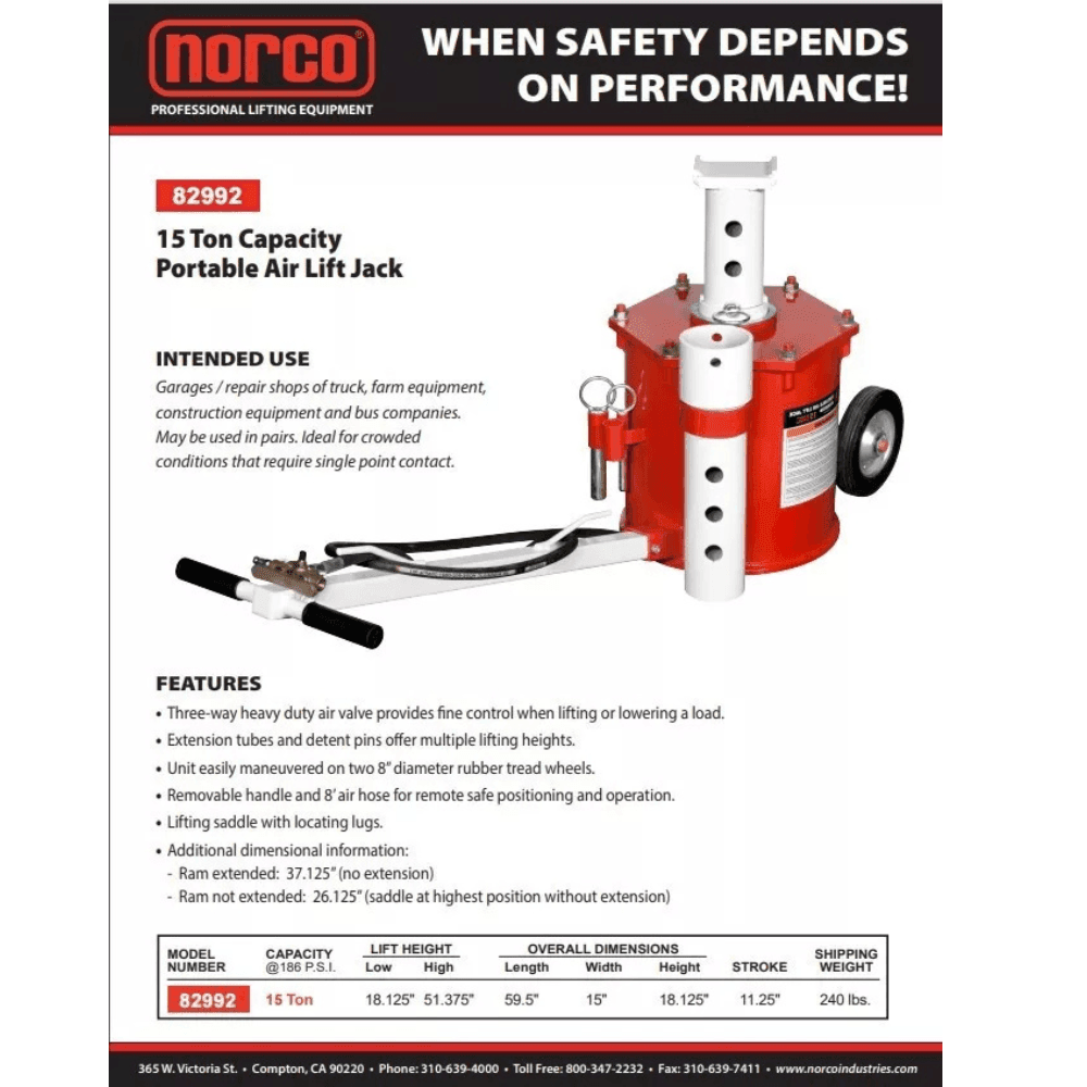 Designasofadfw 15-Ton Heavy-Duty Portable Air-Powered Hydraulic Lift Jack - TryIlluminate
