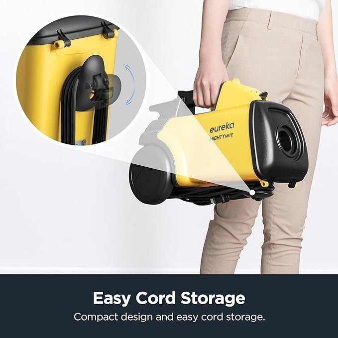 Eureka 3670M Canister Cleaner, Lightweight Powerful Vacuum for Carpets and Hard floors, w/ 5bags,Yellow - TryIlluminate