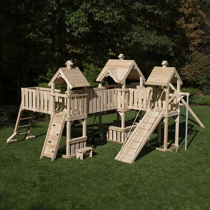 Festival Ten White Cedar Swing Set Towers - TryIlluminate