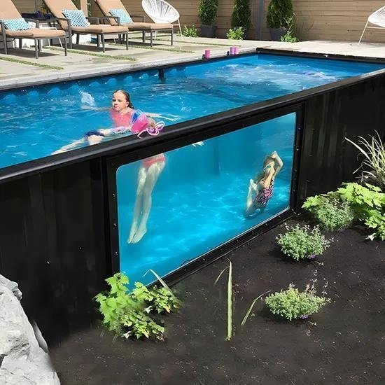 Fiberglass Acrylic Window Pool Swimming Outdoor Above Ground Pool Prefabricated Container Swimming - TryIlluminate