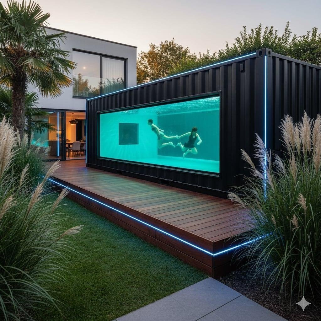 Fiberglass Acrylic Window Pool Swimming Outdoor Above Ground Pool Prefabricated Container Swimming - TryIlluminate