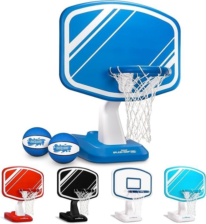 GoSports Splash Hoop Swimming Pool Basketball Game, Includes Poolside Water Basketball Hoop, 2 Balls and Pump – Choose Your Style - TryIlluminate