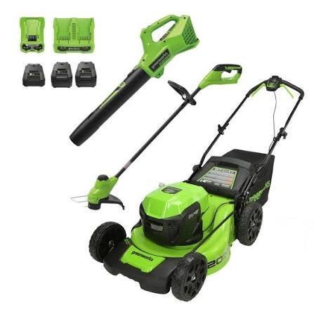 Greenworks 48V Cordless Battery Push Mower w/ Two 4.0Ah USB Batteries & Dual Port Rapid Charger - TryIlluminate