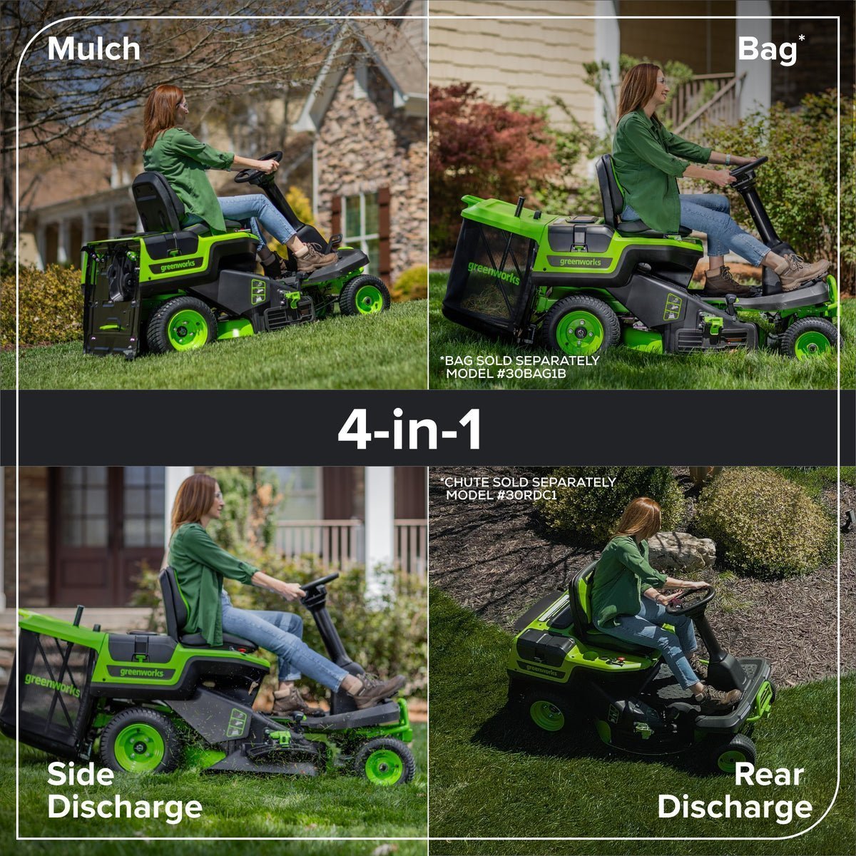 Greenworks 80V 30” Crossovert Riding Lawn Tractor With 6.0 Ah Batteries & 600-Watt Charger - TryIlluminate