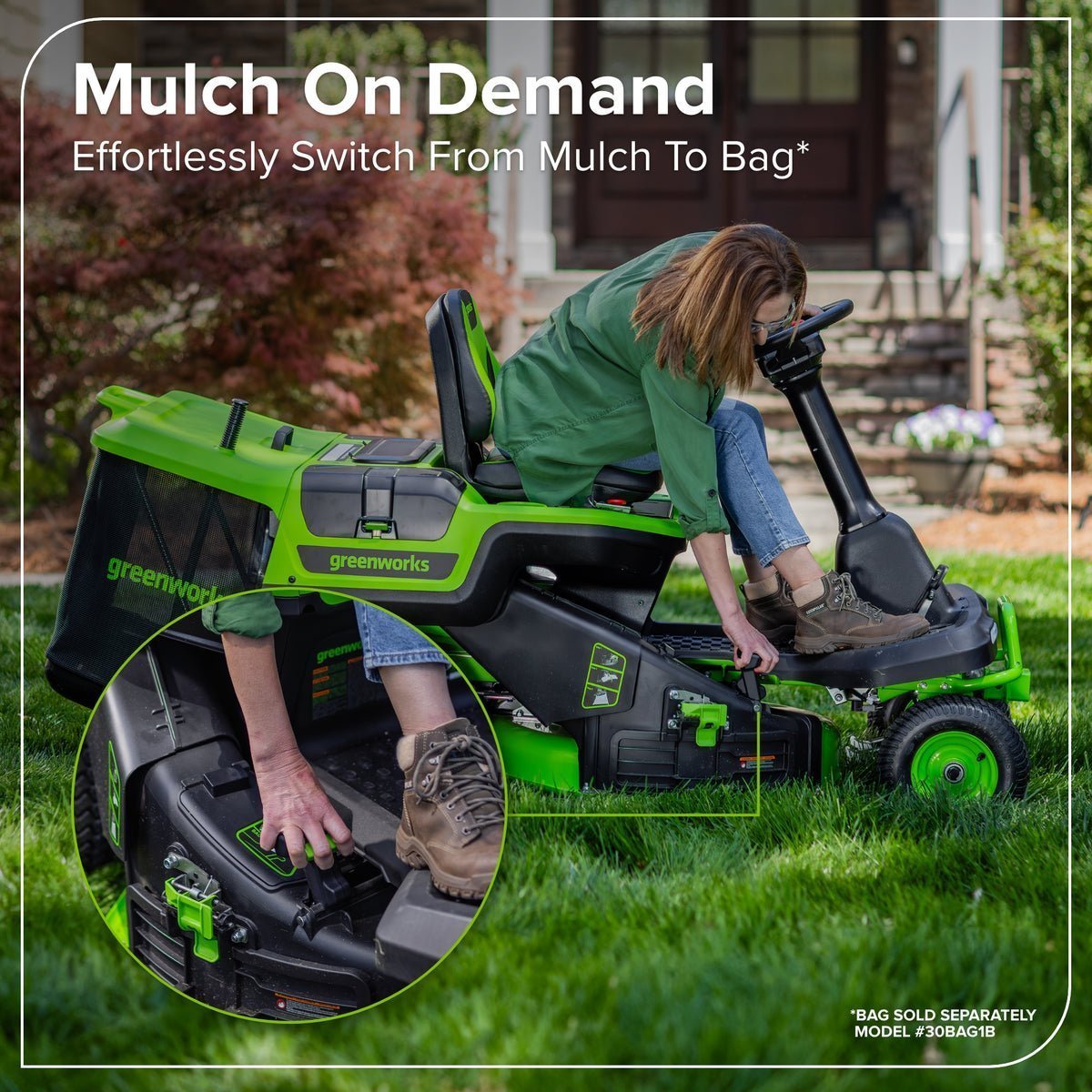 Greenworks 80V 30” Crossovert Riding Lawn Tractor With 6.0 Ah Batteries & 600-Watt Charger - TryIlluminate