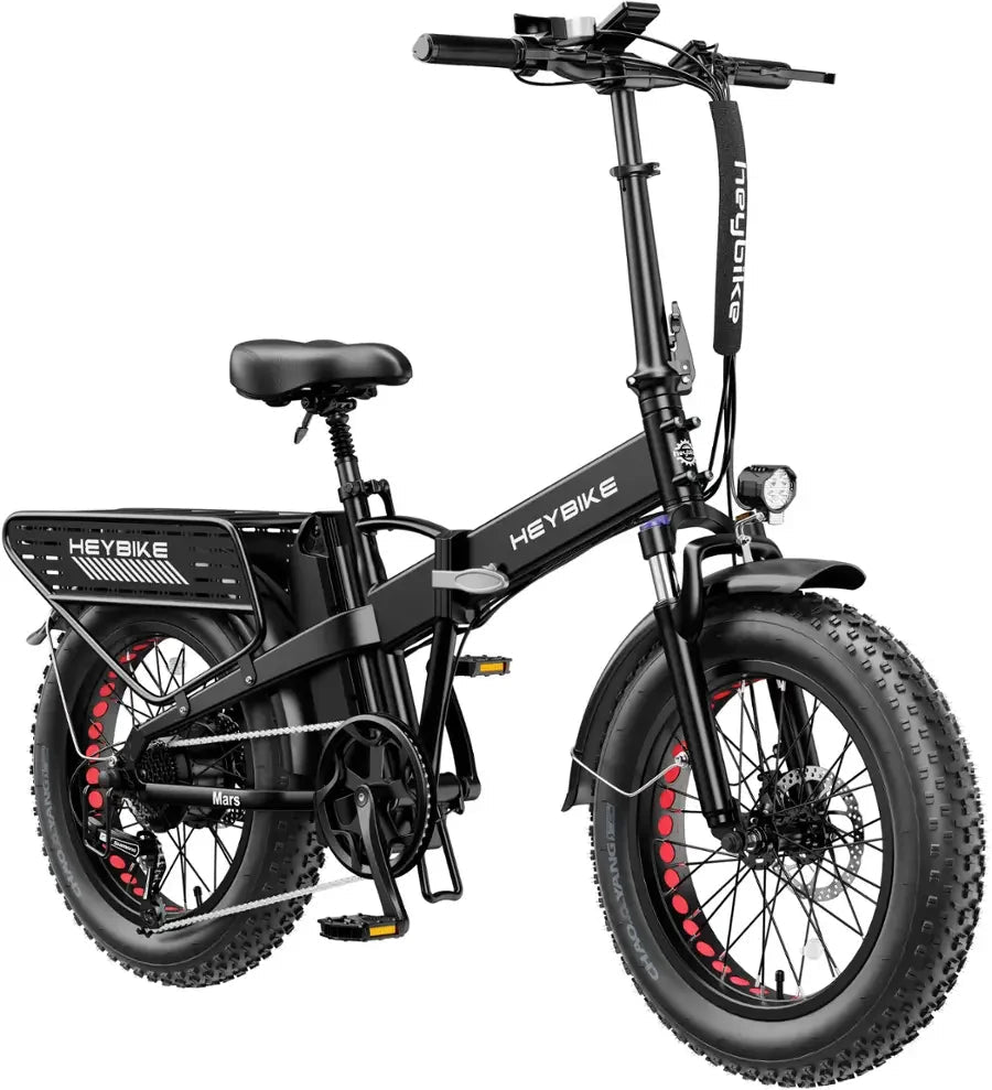 Heybike Fat Tire Mountain Electric Bikes, 1200 W, 45 Miles, 1~3 Pedal Assist, Greys - TryIlluminate