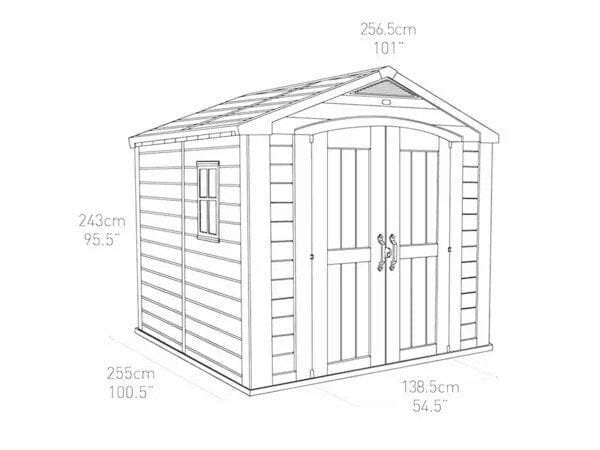 Keter Factor 8×8 Foot Large Resin Outdoor Shed