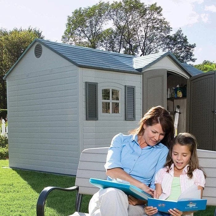 Side Entry 15 ft. W x 8 ft. D Plastic Storage Shed