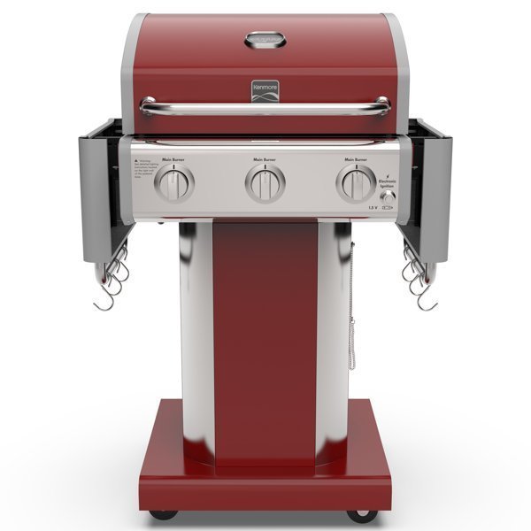 Kenmore 3-Burner Propane Gas Grill with Foldable Side Tables - TryIlluminate