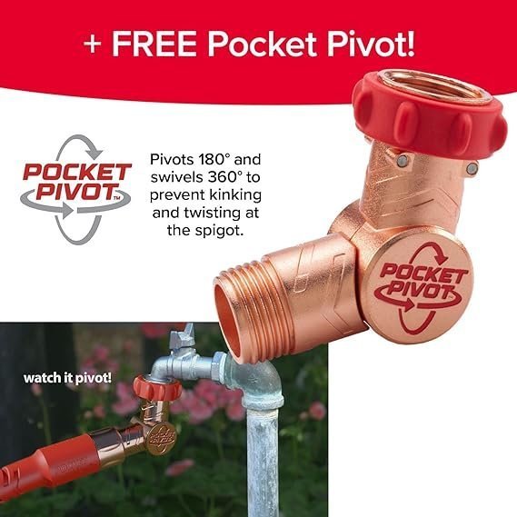 Pocket Hose 100 FT Copper Head Expandable Garden Hose with Pocket Pivot, No Tangles, AS SEEN ON TV, 360° Swivel, Tri-Tex Tubing, Force Field Jacket, Lead-Free, No-Kink, Anti-Burst w/APT - TryIlluminate