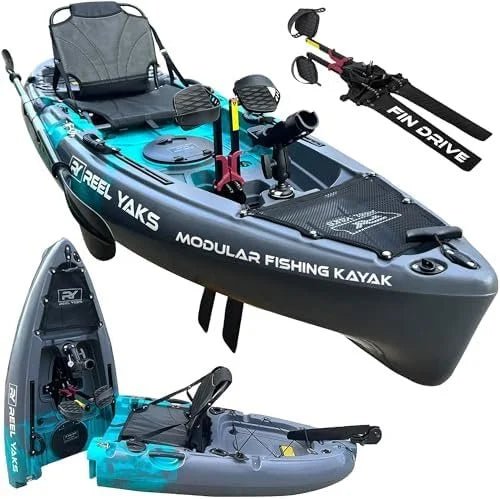 Reel Yaks Raptor Modular Fishing Kayak – 9.5ft Lightweight Sit On Top Kayak for Adults & Youth – Stable & Portable, Ideal Space-Saving Design for Travels – 380lbs Capacity - TryIlluminate