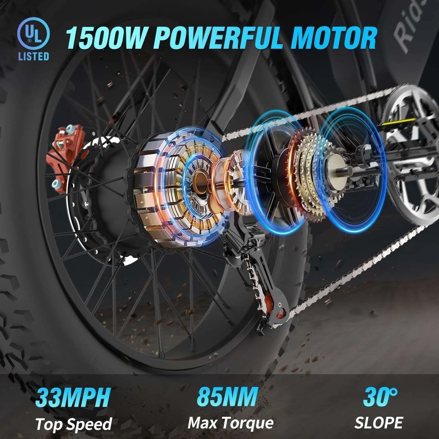 Ridstar Electric Bike for Adults 1500w 33mph,48v 20ah Electrics Bicycle,20″ Fat Tire,7-Speed Mountain Bikes Ul2849 - TryIlluminate