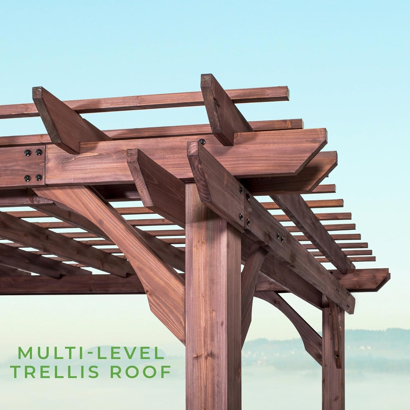 Backyard Discovery 14 Ft x 10 Ft Somerville Cedar Pergola with Power