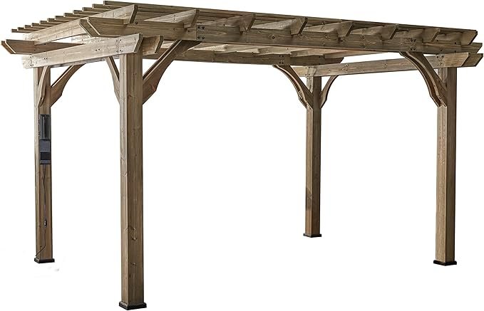 Backyard Discovery 14 Ft x 10 Ft Somerville Cedar Pergola with Power