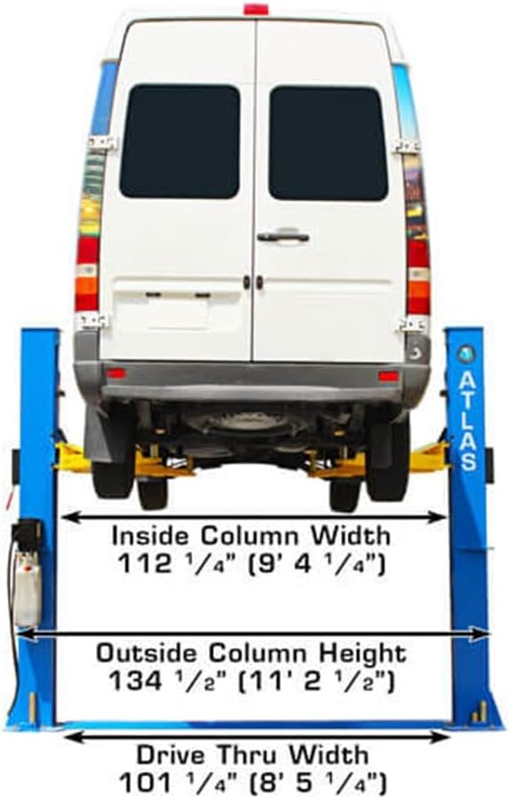 Atlas BP10000X Baseplate 2-Post Car Lift 10000 Lb for Low Ceilings