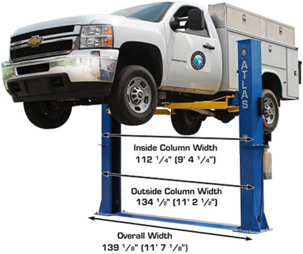 Atlas BP10000X Baseplate 2-Post Car Lift 10000 Lb for Low Ceilings
