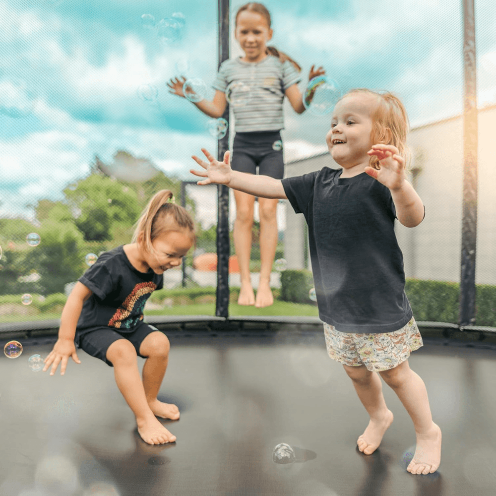 ALLSTAR 10-Foot Backyard Outdoor Trampoline with Safety Net and Ladder