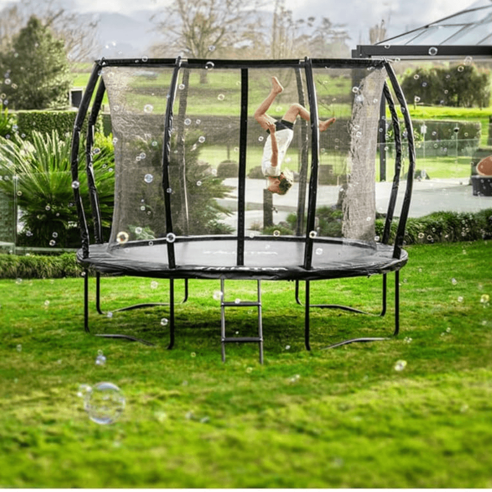 ALLSTAR 10-Foot Backyard Outdoor Trampoline with Safety Net and Ladder