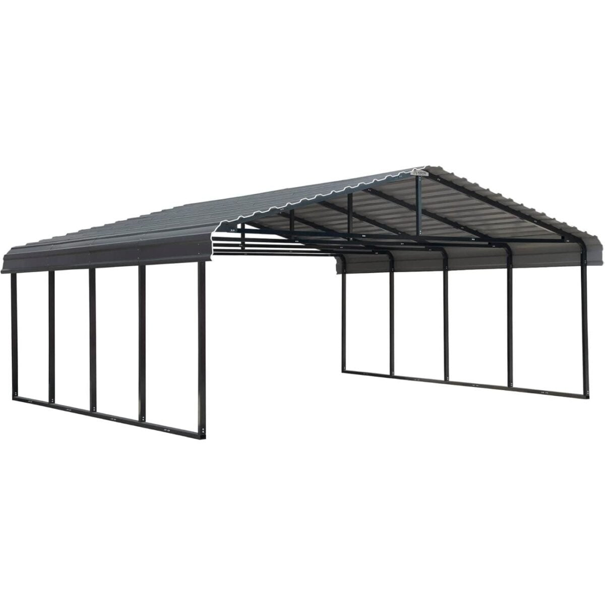 VersaTube Classic 20' x 20' x 7' Steel Carport DIY Kit Metal Roof Vehicle Shelter with Slip-Fit Frame