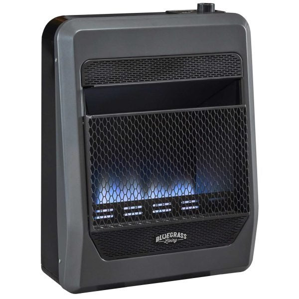 Bluegrass Living 20,000 BTU Natural Gas Ventless Blue Flame Space Heater with Blower and Base Feet B20TNB-BB