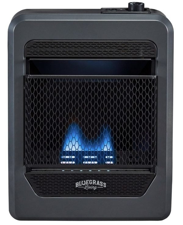 Bluegrass Living 10,000 BTU Propane Gas Ventless Blue Flame Space Heater with Base Feet B10TPB-B