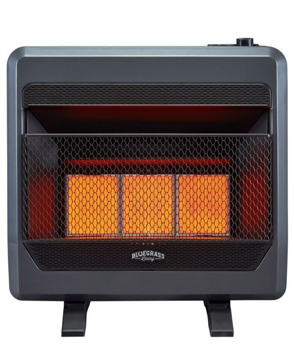 Bluegrass Living 28,000 BTU Propane Gas Ventless Infrared Space Heater with Blower and Base Feet B28TPIR-BB