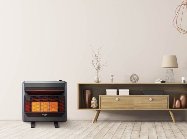 Bluegrass Living 28,000 BTU Propane Gas Ventless Infrared Space Heater with Blower and Base Feet B28TPIR-BB