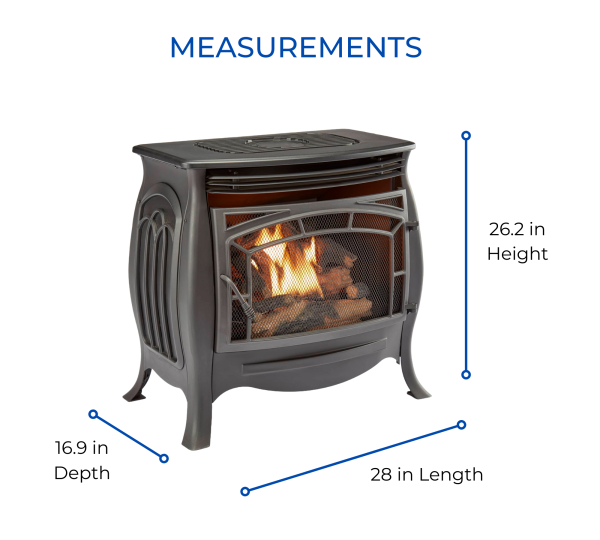 Duluth Forge FDSR25 26,000 BTU Matte Black Dual Fuel Ventless Gas Stove