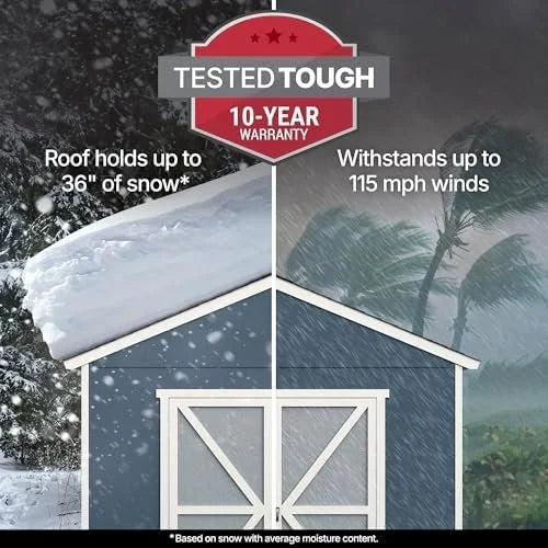 Handy Home Products Rookwood 10×12 Do-It-Yourself Wooden Storages Sheds- Does not Include Floor kit, Paint, or Roofing Shingles