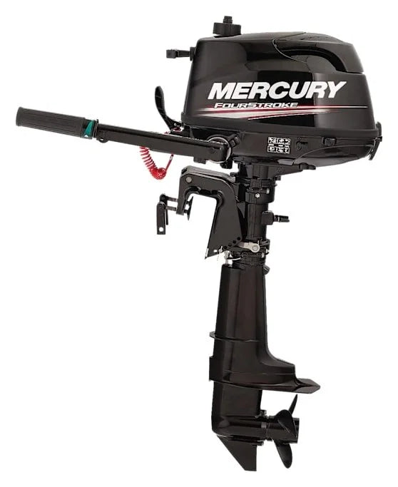 Mercury 5hp Tiller FourStroke Outboard Motor – 15″ Shaft, Manual Tilt/Trim, Manual Start
