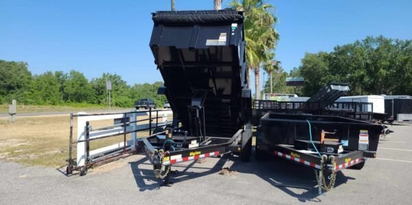 14 Foot Big Tex Heavy Duty Low Profile with Spreader Gate Black Dump Trailer (14LP-14BK6-P3) - TryIlluminate