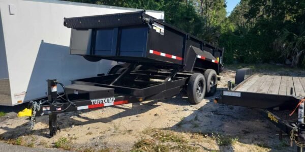 14 Foot Tuff Dump with Spreader Gate Gray Dump Trailer (TD-14S) - TryIlluminate