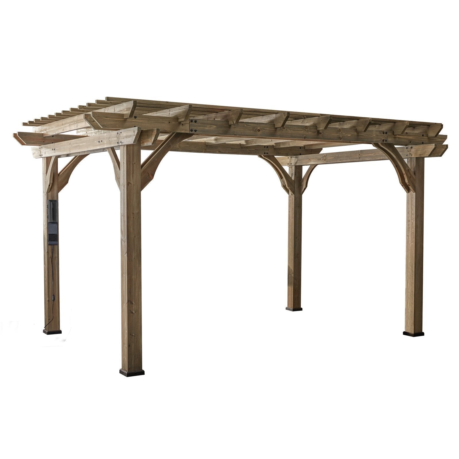14×10 Somerville Pergola in Barnwood Stain - TryIlluminate