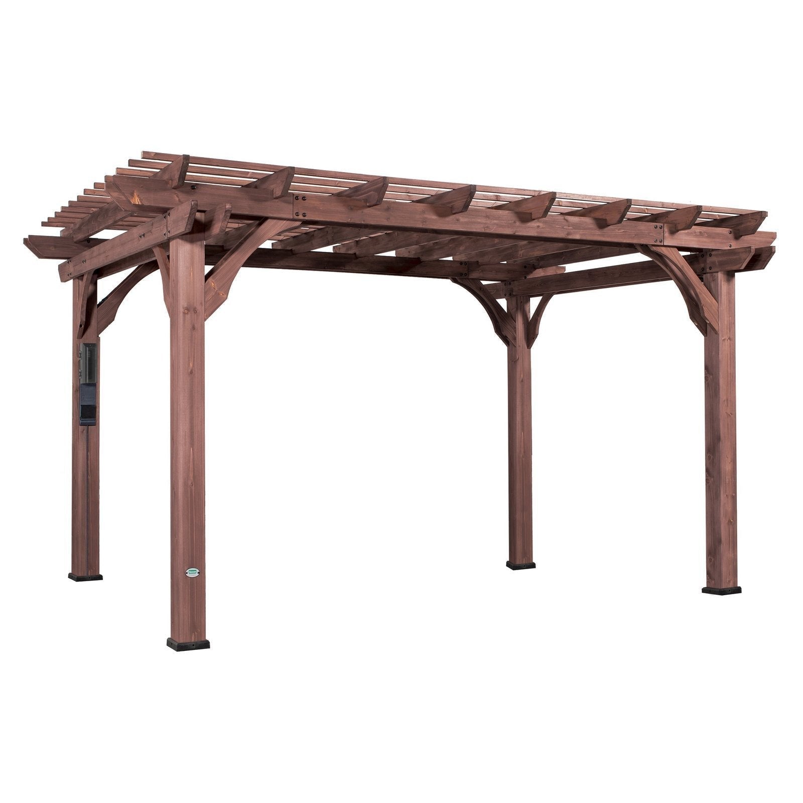 14×10 Somerville Pergola in Walnut Stain - TryIlluminate